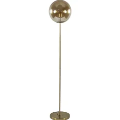 Light and Living vloerlamp Medina goud met amber glas>Straluma Clearance