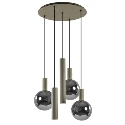 Luxe hanglamp 5-lichts rond quartz>Straluma Outlet