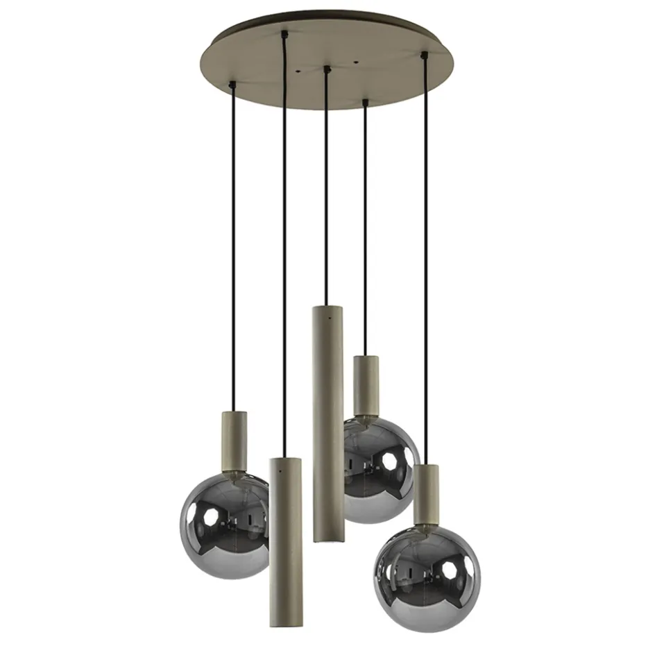 Luxe hanglamp 5-lichts rond quartz>Straluma Outlet