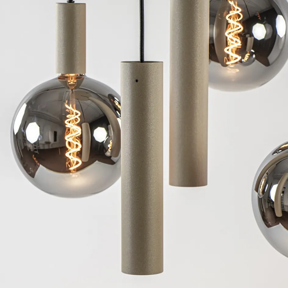 Luxe hanglamp 5-lichts rond quartz>Straluma Outlet