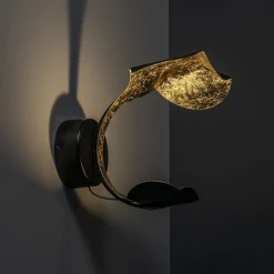 Luxe LED wandlamp zwart met goldleaf><noscript><img width=