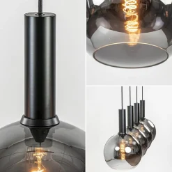 Luxe 4-lichts eettafelhanglamp met smoke glazen bollen></noscript>Straluma Sale