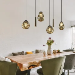 Luxe 6-lichts hanglamp met goud glas en cilinders></noscript>Straluma Best