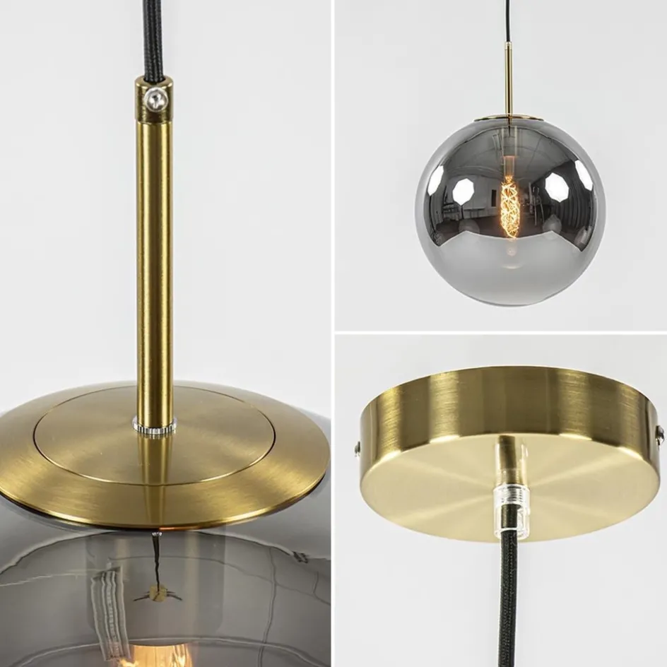 Luxe Light and Living hanglamp Medina brons met smoke glas>Straluma Hot