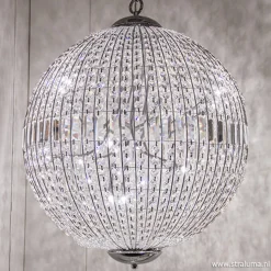 Luxe ronde hanglamp kristal met chroom>Straluma Sale