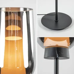 Luxe vloerlamp zwart marmer met smoke glazen kap><noscript><img width=
