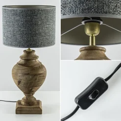 Massief houten lampvoet Milazzo met bronzen fitting></noscript>Straluma Outlet