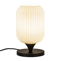 Mat witte tafellamp met zwarte voet>Straluma New