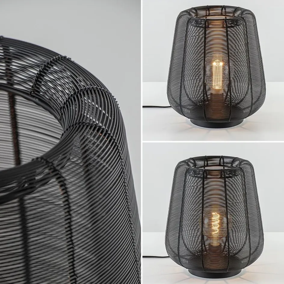 Mat zwarte draad tafellamp Adeta>Straluma Discount