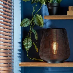 Mat zwarte draad tafellamp Adeta><noscript><img width=