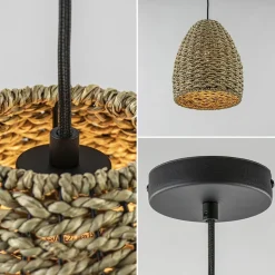 Mat zwarte hanglamp met touw></noscript>Straluma Outlet