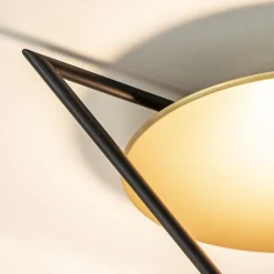 Mat zwarte LED plafondlamp met goud><noscript><img width=