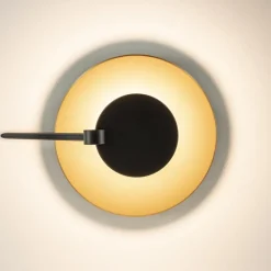 Mat zwarte LED plafondlamp met goud><noscript><img width=