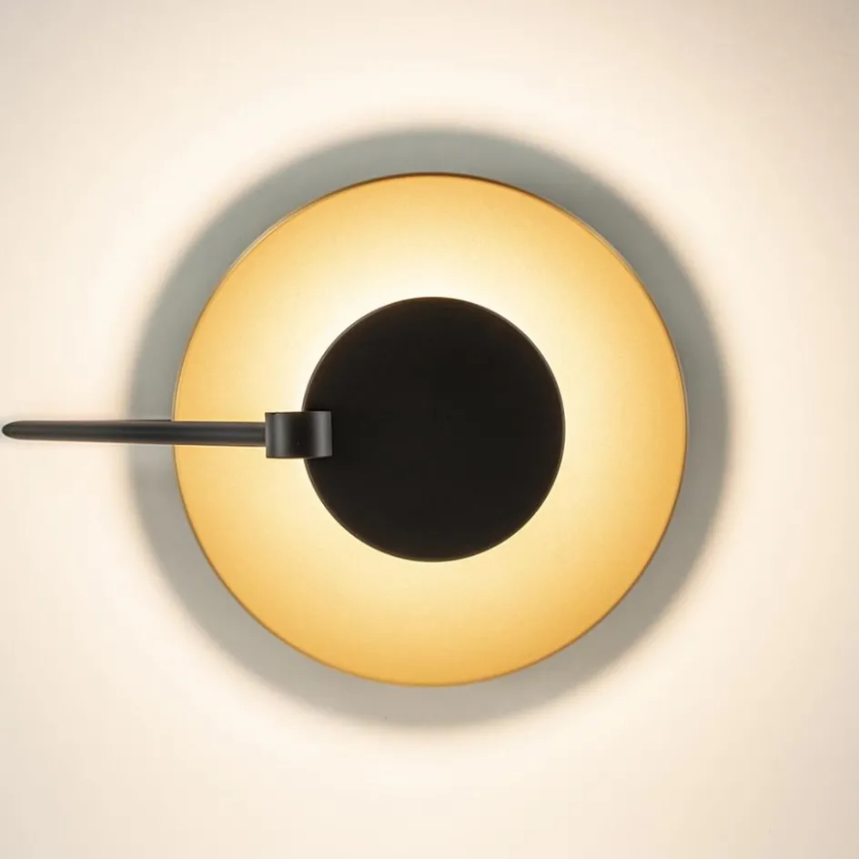 Mat zwarte LED plafondlamp met goud>Straluma Outlet