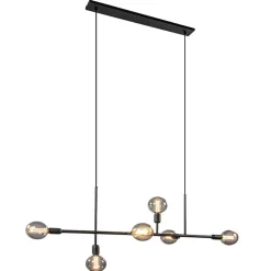 Mat zwarte 6-lichts hanglamp exclusief lichtbronnen>Straluma Best