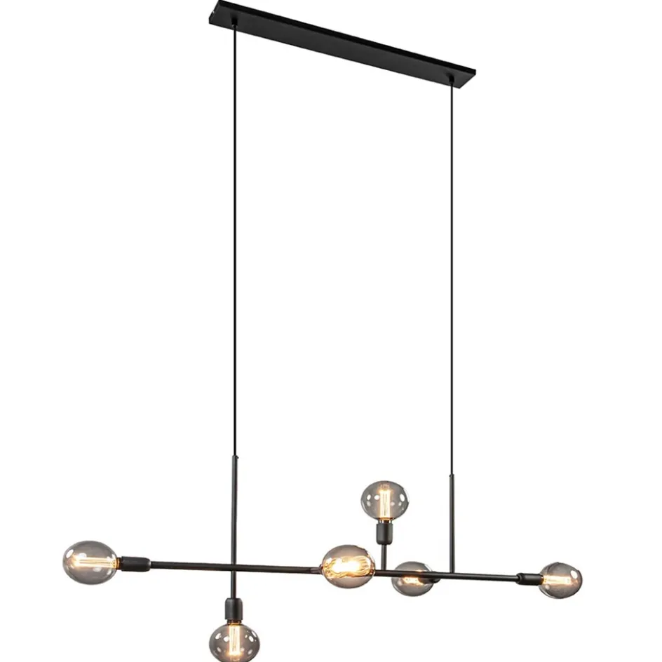 Mat zwarte 6-lichts hanglamp exclusief lichtbronnen>Straluma Best