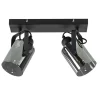 Mat zwarte 2-lichts plafondlamp met smoke glas>Straluma Hot