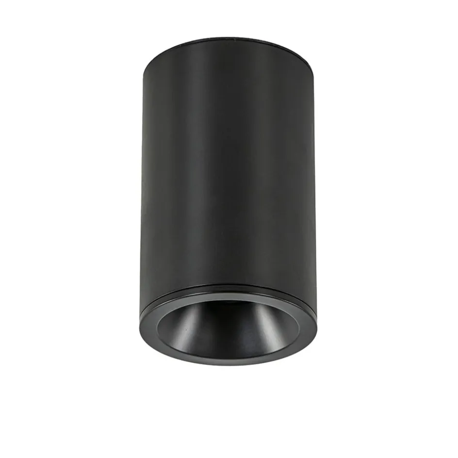 Mat zwarte opbouwspot rond IP54 badkamer/buiten>Straluma New