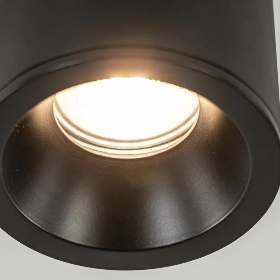 Mat zwarte opbouwspot rond IP54 badkamer/buiten>Straluma New