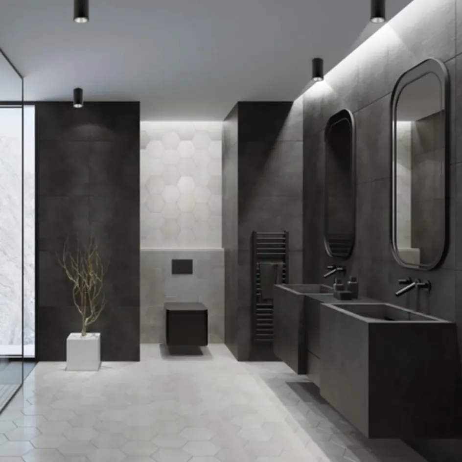 Mat zwarte opbouwspot rond IP54 badkamer/buiten>Straluma New