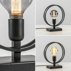 Mat zwarte tafellamp Rudra L&L></noscript>Straluma Best