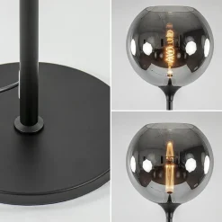 Mat zwarte vloerlamp met smoke/titanium glazen kap></noscript>Straluma