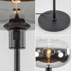 Mat zwarte vloerlamp met smoke glas gradient></noscript>Straluma Best