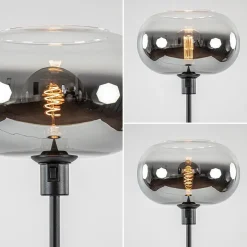 Mat zwarte vloerlamp met smoke glas gradient></noscript>Straluma Best