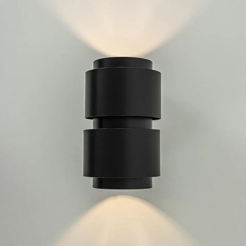 Mat zwarte wandlamp cilinder up+down G9>Straluma Hot