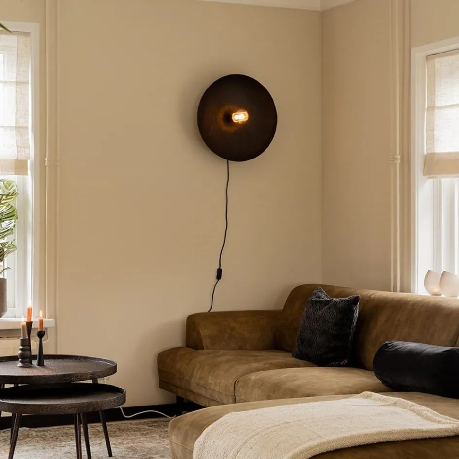 Mat zwarte wandlamp Neva inclusief snoer>Straluma