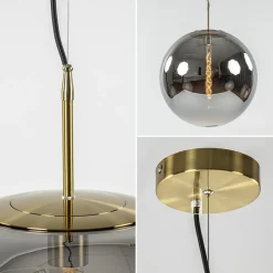 Medina hanglamp bol XL smoke glas met brons></noscript>Straluma New