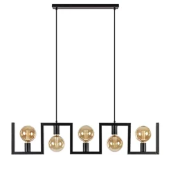 Metalen eettafel hanglamp zwart frame>Straluma Outlet