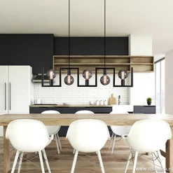 Metalen eettafel hanglamp zwart frame></noscript>Straluma Outlet