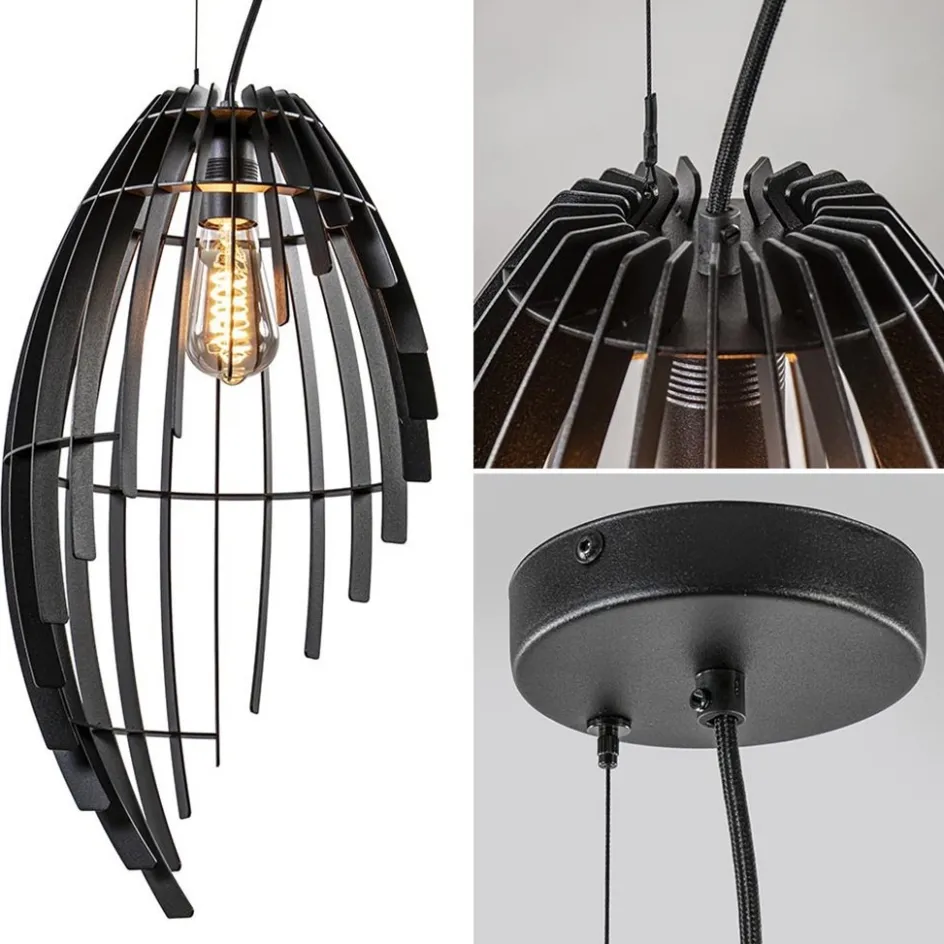 Metalen hanglamp mat zwart metaal>Straluma Hot