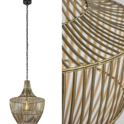 Metalen hanglamp Stella antiek brons met zwart>Straluma Discount
