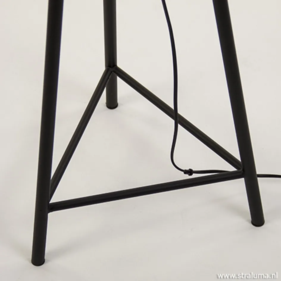 Metalen kooi vloerlamp oud-brons L&L>Straluma