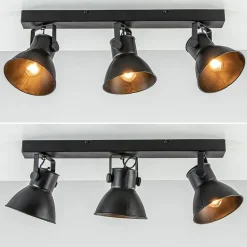 Metalen 3-lichts plafondlamp ELiano mat zwart>Straluma Hot