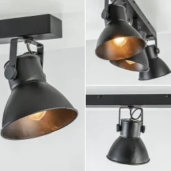 Metalen 3-lichts plafondlamp ELiano mat zwart></noscript>Straluma Hot