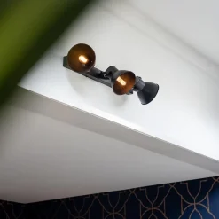 Metalen 3-lichts plafondlamp ELiano mat zwart></noscript>Straluma Hot