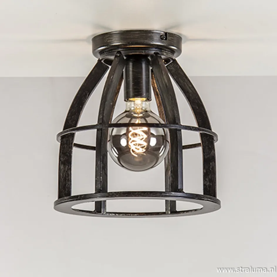 Metalen plafondlamp antiek zwart>Straluma Outlet