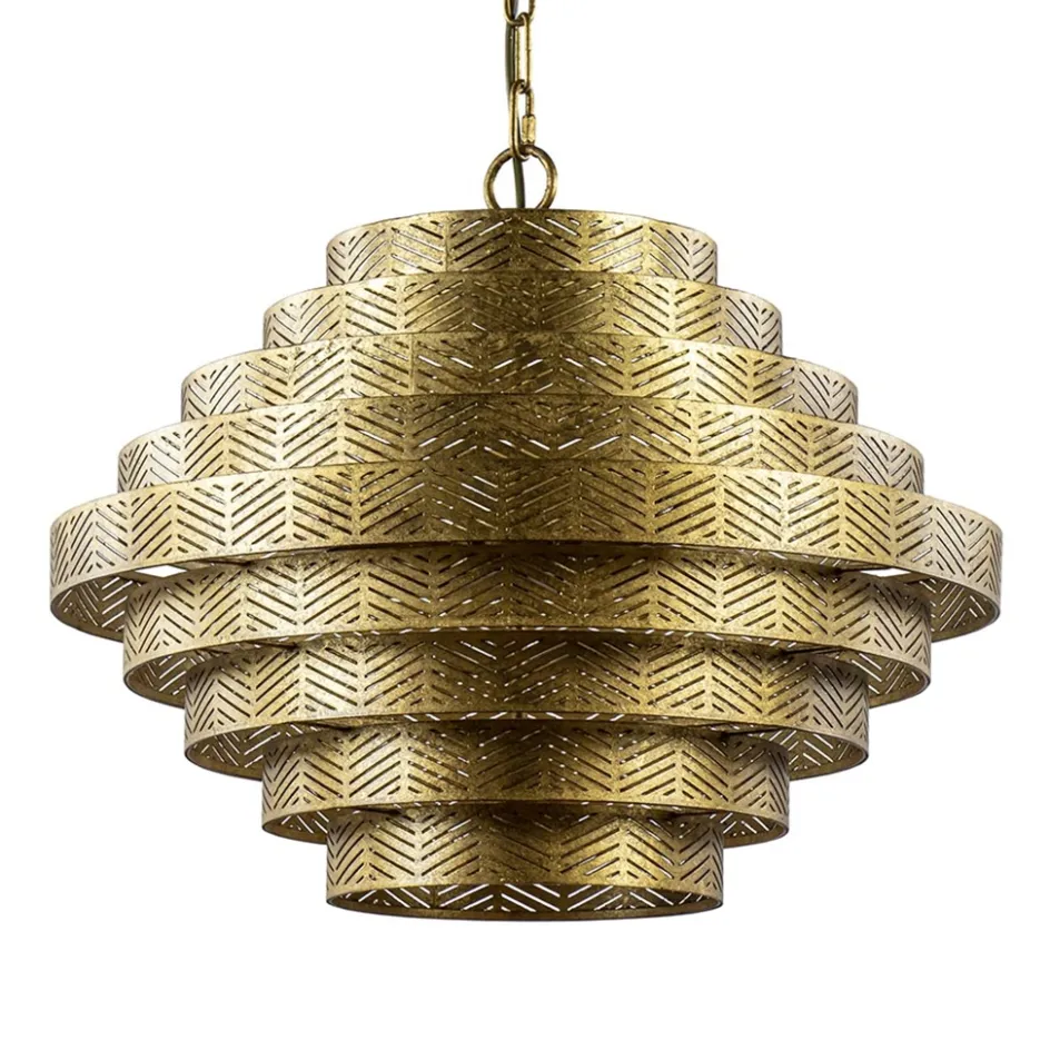 Metalen robuuste hanglamp ambachtelijk brons rond>Straluma Online