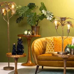 Metalen tafellamp Palm antiek brons Light and Living></noscript>Straluma Clearance