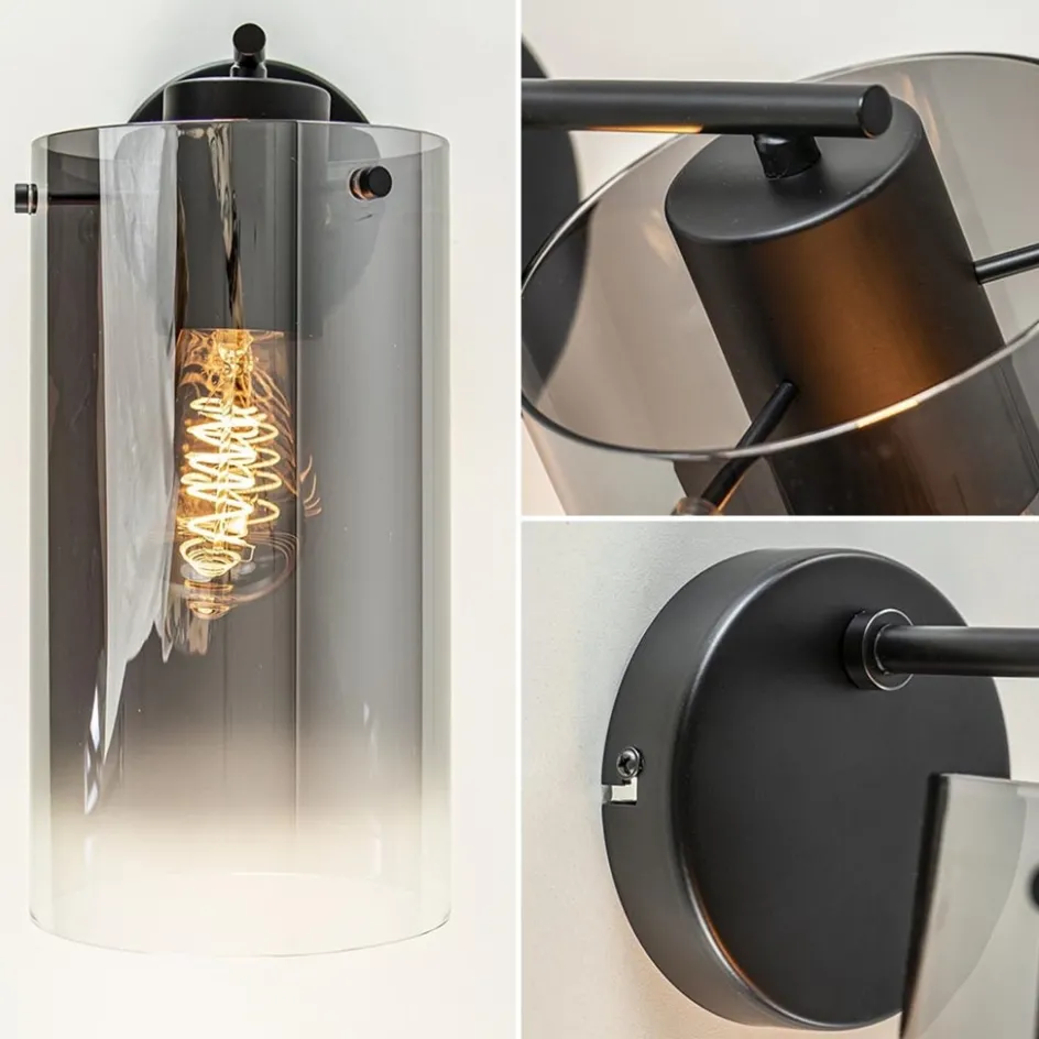 Modern klassieke wandlamp cilinder met smoke glas>Straluma Hot