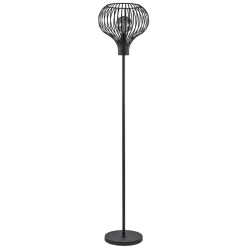 Modern zwarte vloerlamp met draad kap>Straluma