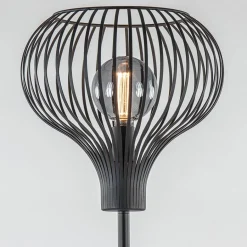 Modern zwarte vloerlamp met draad kap><noscript><img width=
