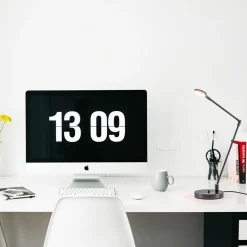 Moderne bureaulamp zwart staal met dimbaar LED><noscript><img width=