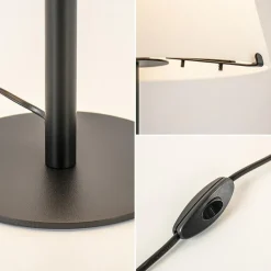 Moderne design tafellamp zwart met witte glazen kap></noscript>Straluma Hot