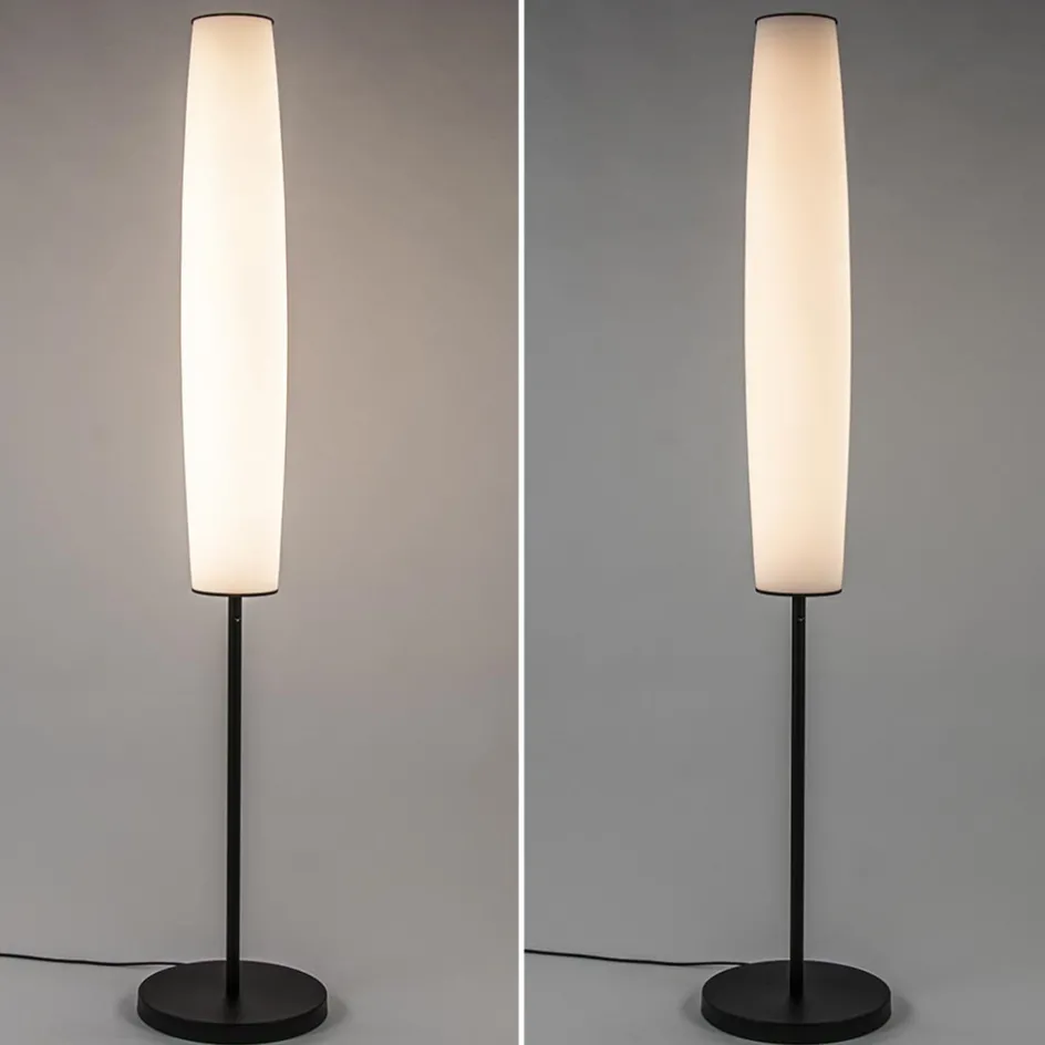Moderne design vloerlamp zwart met opaal glas dim to warm>Straluma Clearance