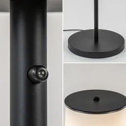 Moderne design vloerlamp zwart met opaal glas dim to warm><noscript><img width=