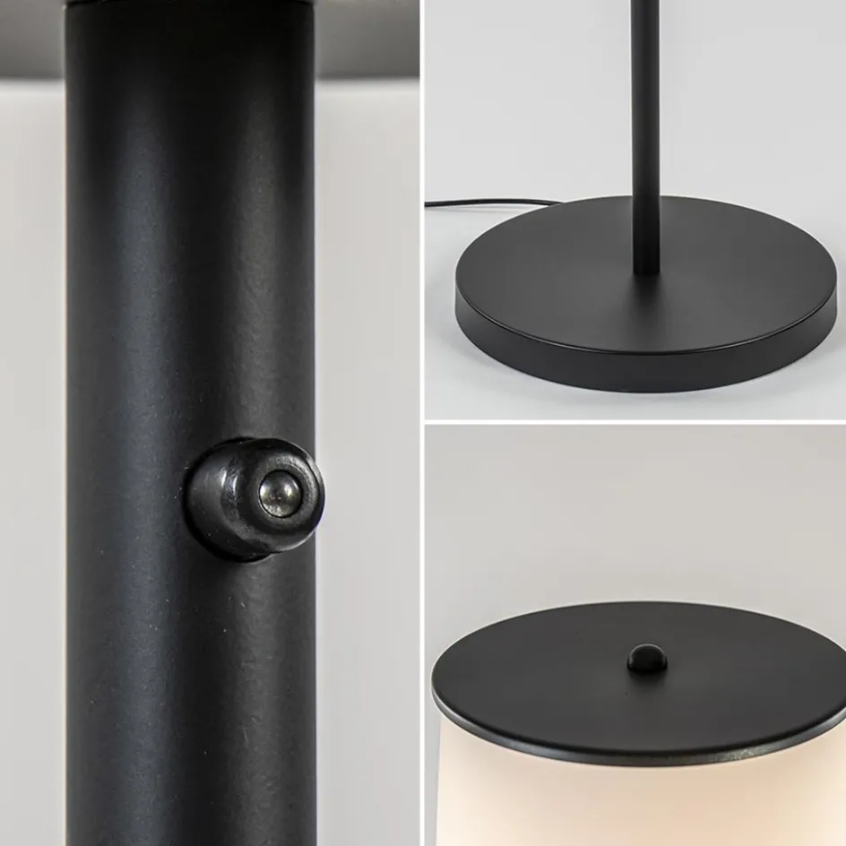 Moderne design vloerlamp zwart met opaal glas dim to warm>Straluma Clearance